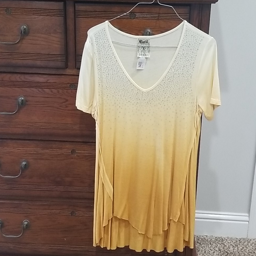 Beautiful long rhinestone tunic